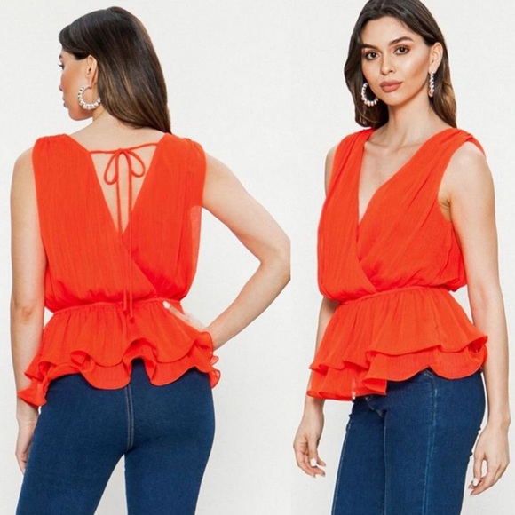 Jealous Tomato Tops - Jealous Tomato chiffon peplum top